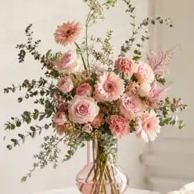 Blush Carnation Rose Bridal Bliss Bouquet
