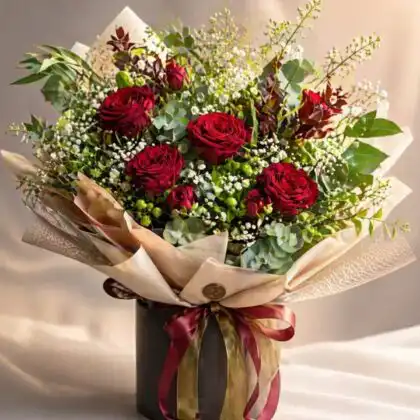 6 red rose bouquet