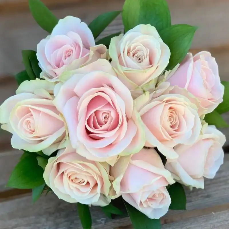 Pure Elegance White Rose Bouquet 2 Blush Pink Rose Bouquet