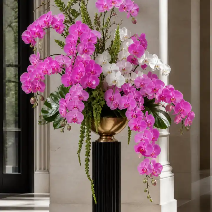 Cascading Pink Luxury Orchid Arrangement 1 Orchid Arrangements