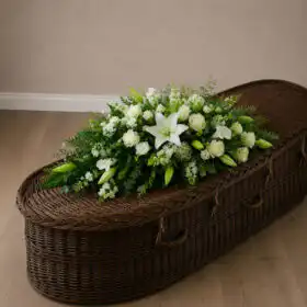 Classic White Lily Coffin Spray