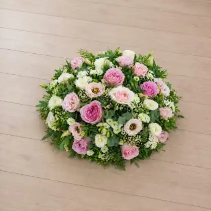 Graceful Pink & White Rose Remembrance Posy
