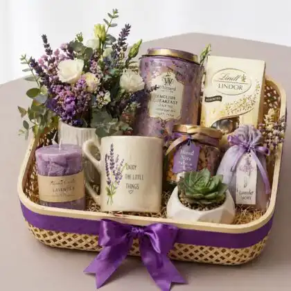 Luxury new baby gift basket