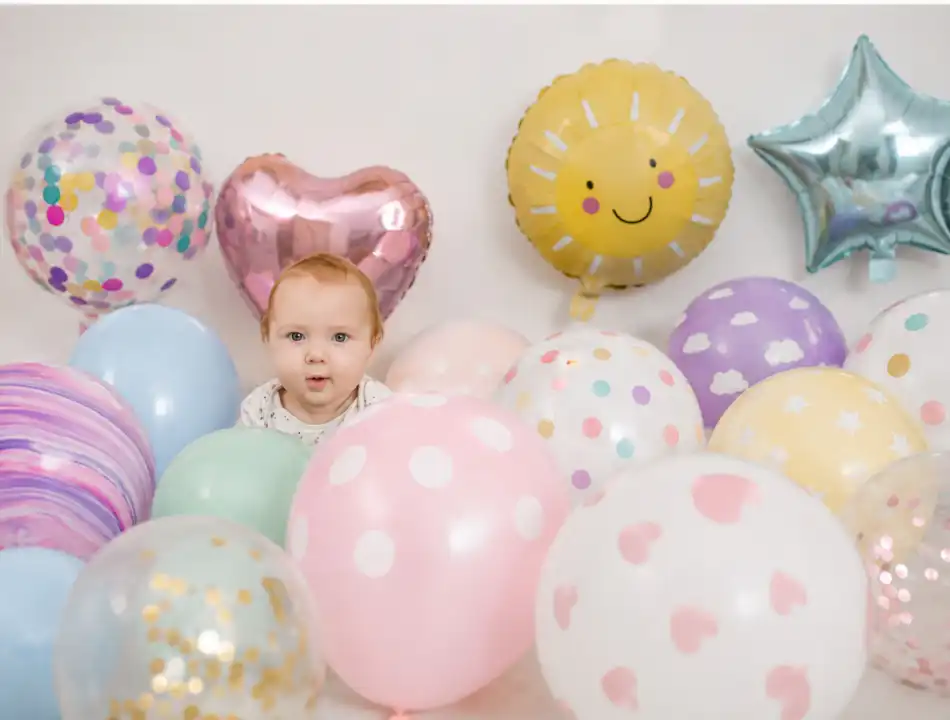 Birthday Multicolor Balloon 1 baby 1st birthday balloons