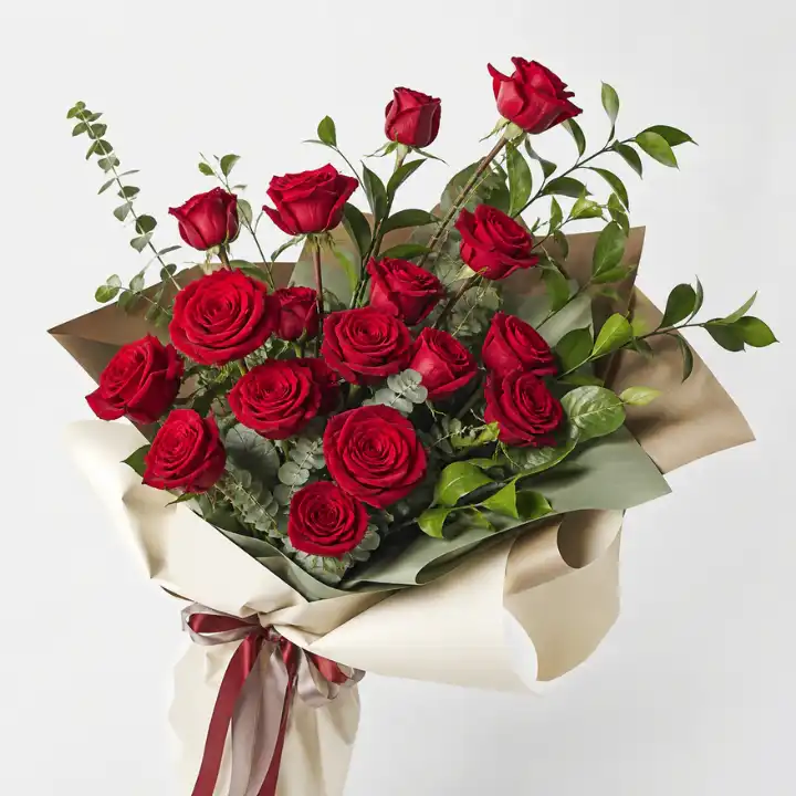 Hand-Tied Red Rose Bouquet 1 Hand Tied Red Rose Bouquet