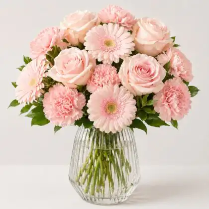 Pink Rose and Carnation Bouquet