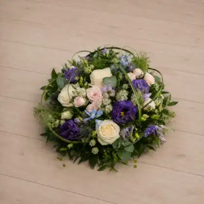 Elegant Cream Rose and Blue Eryngium Posy