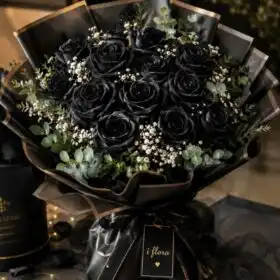 Stunning Dark Elegance Black Roses Bouquet